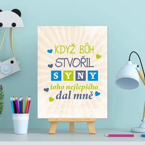 Sablio Dárková cedulka Když Bůh stvořil syny: 30x40 cm