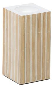 BigBuy Home Svícen Béžový Bambus Dřevo MDF 10,5 x 10,5 x 21 cm