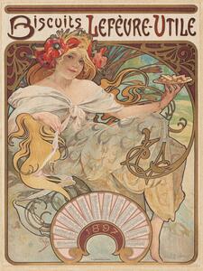 Obrazová reprodukce Biscuits Lefèvre-Utile Biscuit Advert (Vintage Art Nouveau) - Alfons Mucha
