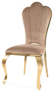 Jídelní židle QELL béžová/zlatá