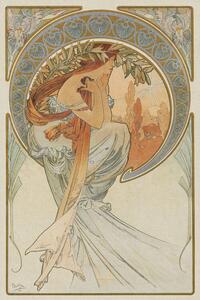Obrazová reprodukce The Arts 4, Heavily Distressed (Beautiful Vintage Art Nouveau Lady) - Alfons / Alphonse Mucha