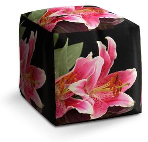 Sablio Taburet Cube Lilie - 40x40x40 cm