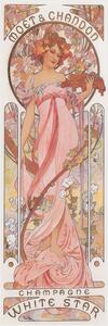 Obrazová reprodukce Moët & Chandon White Star Champagne (Beautiful Art Nouveau Lady, Advertisement) - Alfons / Alphonse Mucha