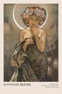 Obrazová reprodukce The Moon (Celestial Art Nouveau / Beautiful Female Portrait) - Alphonse / Alfons Mucha