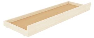 Úložný dřevěný šuplík STORAGE pod postel na kolečkách - Bílá, 55x190 cm (pod postel o délce 200 cm)