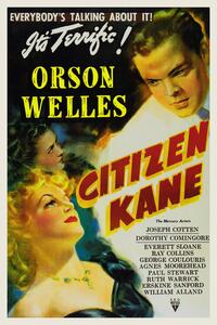 Obrazová reprodukce Citizen Kane, Orson Welles (Vintage Cinema / Retro Movie Theatre Poster / Iconic Film Advert)