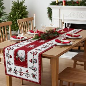 Vánoční gobelínový běhoun na stůl Chenille IT021 Barva Vícebarevná Rozměry 40x130 cm