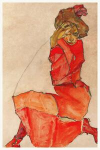 Obrazová reprodukce The Lady in Red (Female Portrait) - Egon Schiele