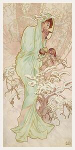Obrazová reprodukce The Seasons: Winter (Art Nouveau Portrait) - Alphonse Mucha