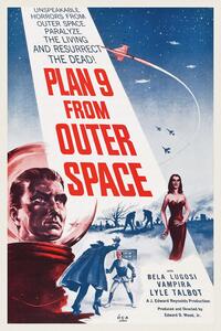 Obrazová reprodukce Plan 9 from Outer Space (Vintage Cinema / Retro Movie Theatre Poster / Horror & Sci-Fi)