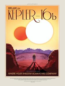 Obrazová reprodukce Relax on Kepler 16b (Retro Intergalactic Space Travel) NASA