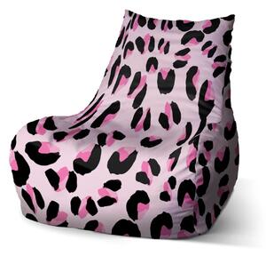 Sablio Sedací vak Bean Růžový gepard - 60 x 70 x 70 cm