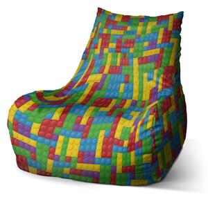 Sablio Sedací vak Bean Barevná stavebnice - 60 x 70 x 70 cm