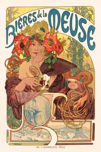Obrazová reprodukce Bières De La Meuse (Art Nouveau Beer Lady) - Alphonse Mucha