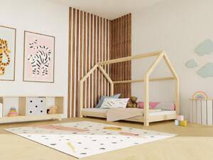 Dětská postel domeček TERY - Transparentní vosková lazura matná, 90x160 cm