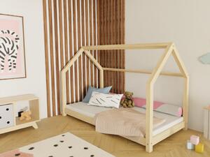 Dětská postel domeček TERY - Nelakovaná, 90x160 cm