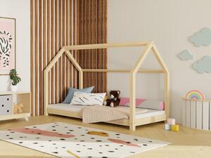 Dětská postel domeček TERY - Transparentní vosková lazura matná, 90x190 cm