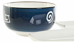 Sada na sushi DKD Home Decor 33,5 x 34,5 x 9 cm Porcelán Bílý Námořnický Modrý Orientální (33,5 x 34,5 x 9 cm)
