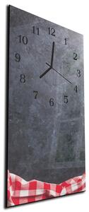 Nástěnné hodiny 30x60cm šedý beton, tkanina - plexi