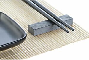 Sada na sushi DKD Home Decor Černý Přírodní Kov Bambus Kamenina Orientální 30 x 40 cm 27,8 x 17,8 x 3 cm (7 Kusy) (27,8 x 17,8 x