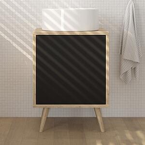Oltens Hedvig skříňka 50x45x49.7 cm pod umyvadlo závěsná černá-dub 60203360