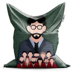 Sablio Sedací vak Money heist Profesor a jeho tým Zelená - 150x100 cm