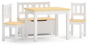 4dílná sada dětského stolu a židlí bílá a béžová MDF