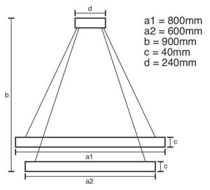 LED Stmívatelný lustr na lanku LED/100W/230V 3000-6500K + dálkové ovládání