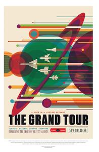 Ilustrace The Grand Tour (Retro Planet Poster) - Space Series (NASA)