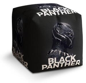 Sablio Taburet Cube BLACK PANTHER z profilu Černý - 40x40x40 cm