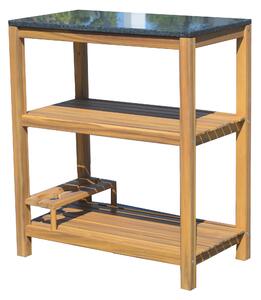 Sunfun Servírovací stolek, 75 × 52 × 87 cm, dřevo z akácie, žula