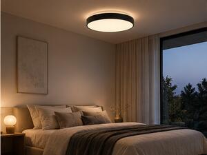 ACB Iluminacion Stropní LED svítidlo LISBOA 76W + 10,5W, ø 80 cm, CCT 3000-4000K Stmívání, řízení: ON/OFF, Barva materiálu: černá
