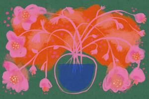 Ilustrace Pink Flower Bouquet, Treechild