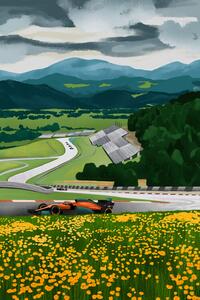 Ilustrace Racetrack of Austria, Goed Blauw, (26.7 x 40 cm)