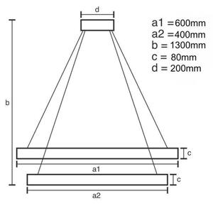 LED Stmívatelný lustr na lanku LED/80W/230V 3000-6500K + dálkové ovládání