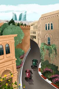 Ilustrace Baku Azerbeidzjan, Goed Blauw