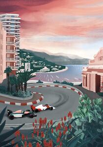Ilustrace Monaco Circuit, Goed Blauw, (26.7 x 40 cm)