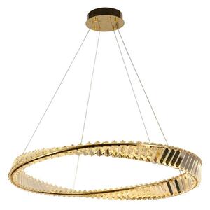 LED Stmívatelný křišťálový lustr na lanku LED/50W/230V + dálkové ovládání