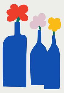 Ilustrace Blue Bottle Vase, Little Dean, (30 x 40 cm)