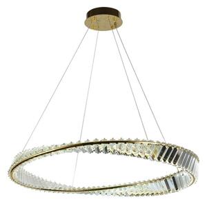 LED Stmívatelný křišťálový lustr na lanku LED/50W/230V + dálkové ovládání