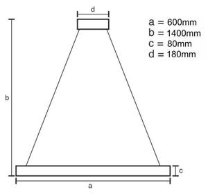 LED Stmívatelný křišťálový lustr na lanku LED/40W/230V + dálkové ovládání