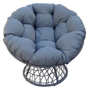 Radar Swivel Lounge křeslo, 86 × 96 × 77 cm, PE ratan, ocel, šedá