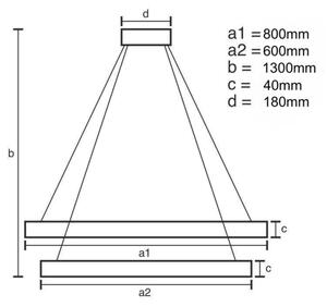 LED Stmívatelný lustr na lanku LED/100W/230V 3000-6500K + dálkové ovládání
