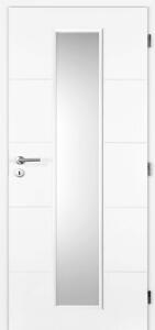 Doornite Quatro Interiérové dveře Linea, 80 P, 846 × 1983 mm, lakované, pravé, bílé, prosklené