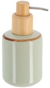 Dávkovač mýdla Elva, zelená/s dřevěnými prvky, 300 ml