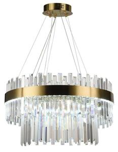 LED Stmívatelný křišťálový lustr na lanku LED/80W/230V + dálkové ovládání