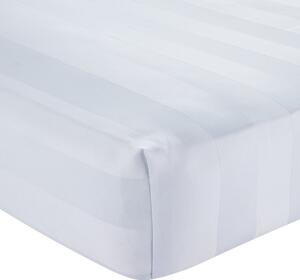 Bílé napínací saténové prostěradlo 150x200 cm So Soft Satin Stripe – Catherine Lansfield