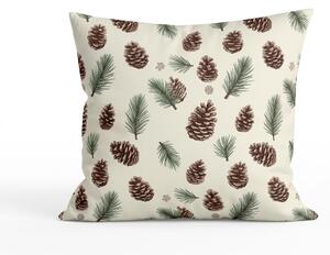 Bavlněný povlak na polštář PINE CONES 45x45 cm, barevný