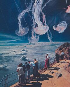 Ilustrace The sea view, spacerocket art, (30 x 40 cm)