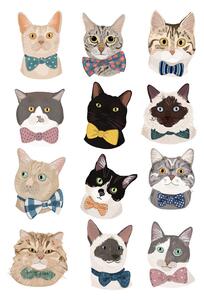 Ilustrace Cats In Bow Tie, Hanna Melin
